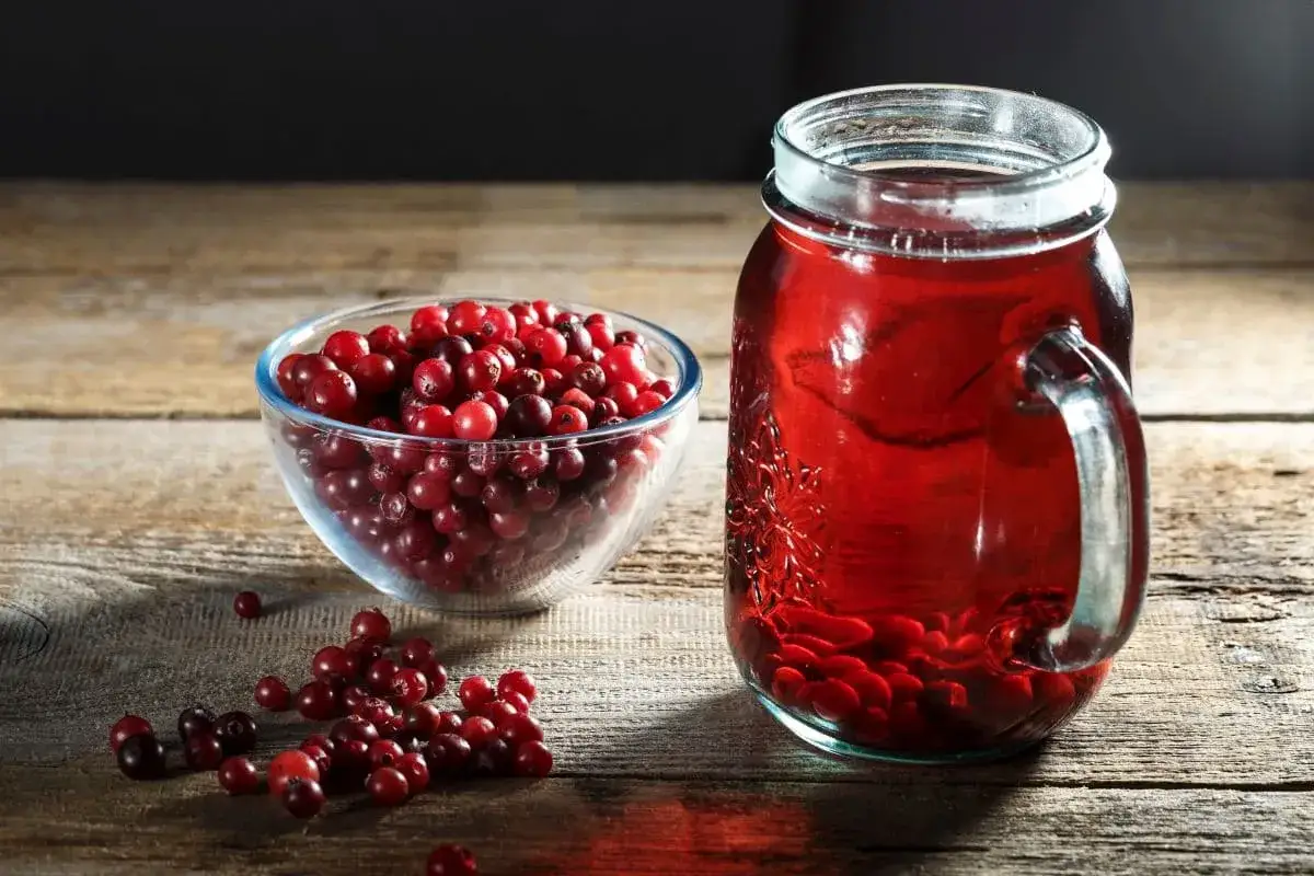 domowy sok z żurawiny w butelkach