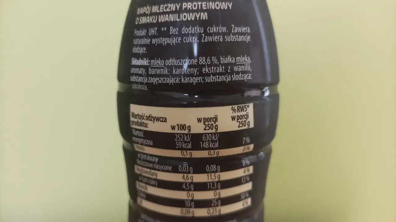 nap&oacute;j proteinowy go active skład tabela