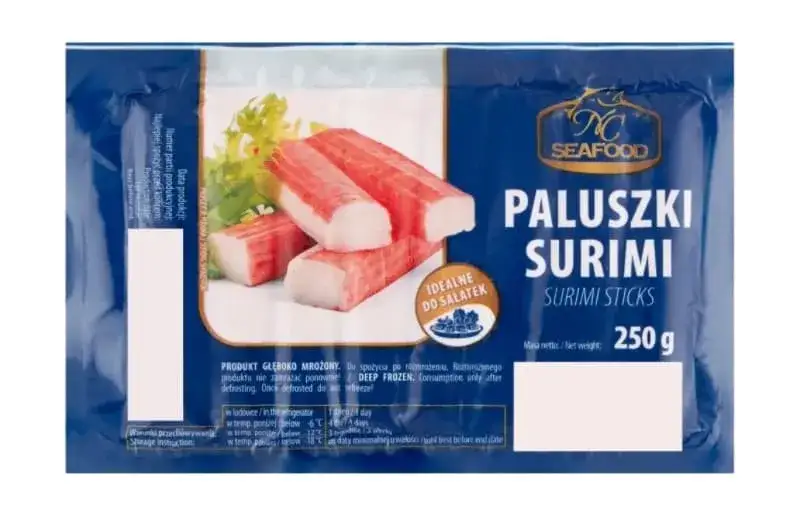 mrożone paluszki krabowe w opakowaniu